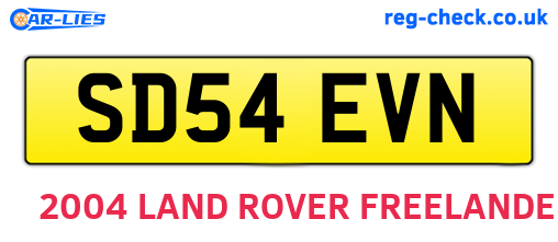 SD54EVN are the vehicle registration plates.