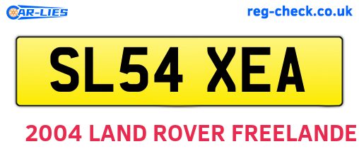 SL54XEA are the vehicle registration plates.