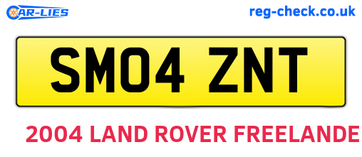 SM04ZNT are the vehicle registration plates.