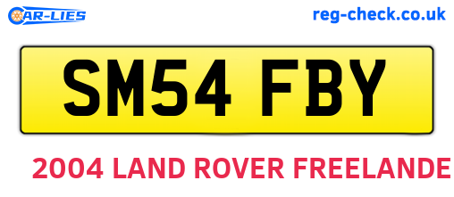 SM54FBY are the vehicle registration plates.