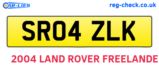 SR04ZLK are the vehicle registration plates.