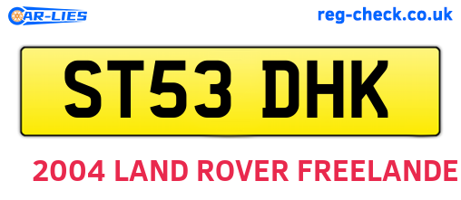 ST53DHK are the vehicle registration plates.