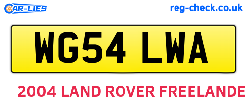 WG54LWA are the vehicle registration plates.