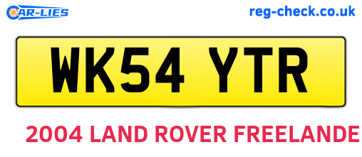 WK54YTR are the vehicle registration plates.