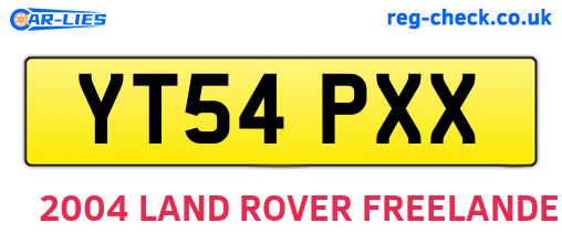 YT54PXX are the vehicle registration plates.