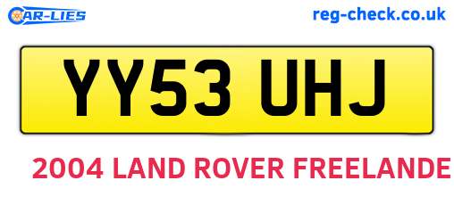 YY53UHJ are the vehicle registration plates.