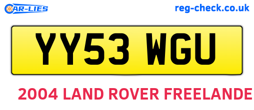 YY53WGU are the vehicle registration plates.