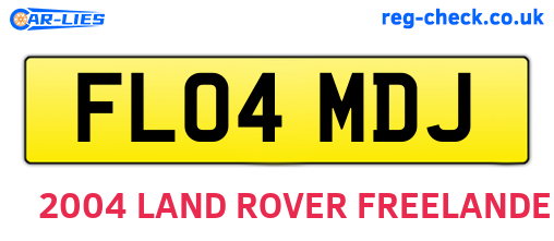 FL04MDJ are the vehicle registration plates.