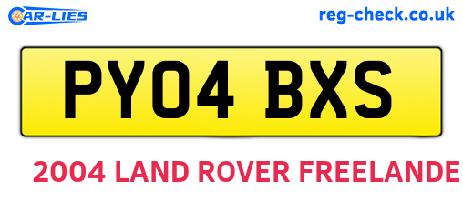 PY04BXS are the vehicle registration plates.