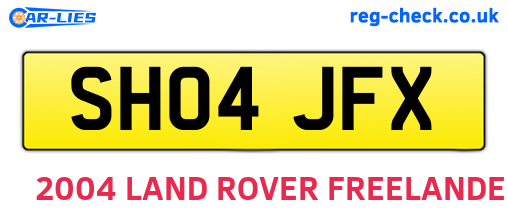 SH04JFX are the vehicle registration plates.