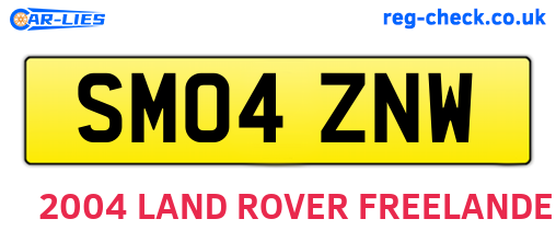 SM04ZNW are the vehicle registration plates.
