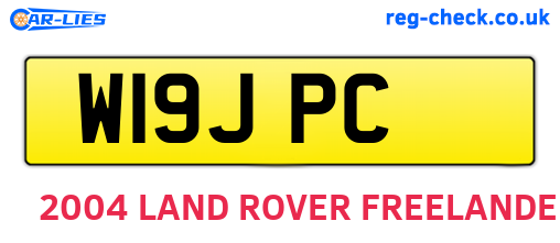 W19JPC are the vehicle registration plates.