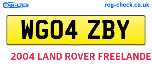 WG04ZBY are the vehicle registration plates.