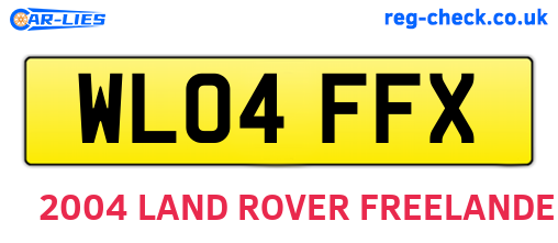 WL04FFX are the vehicle registration plates.