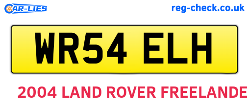 WR54ELH are the vehicle registration plates.