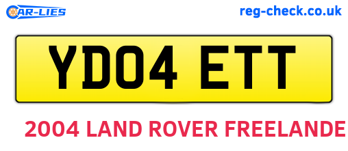 YD04ETT are the vehicle registration plates.