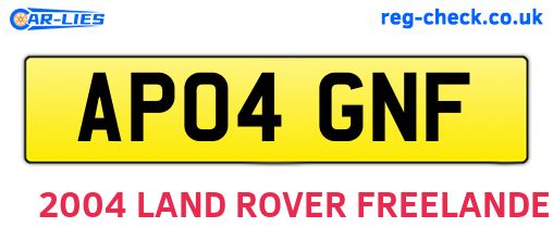 AP04GNF are the vehicle registration plates.