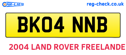 BK04NNB are the vehicle registration plates.
