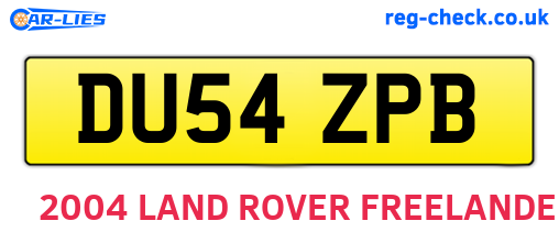 DU54ZPB are the vehicle registration plates.