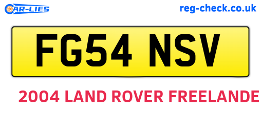 FG54NSV are the vehicle registration plates.
