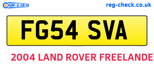 FG54SVA are the vehicle registration plates.