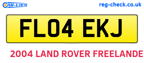 FL04EKJ are the vehicle registration plates.