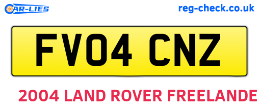 FV04CNZ are the vehicle registration plates.