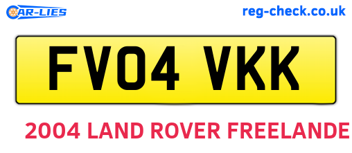 FV04VKK are the vehicle registration plates.
