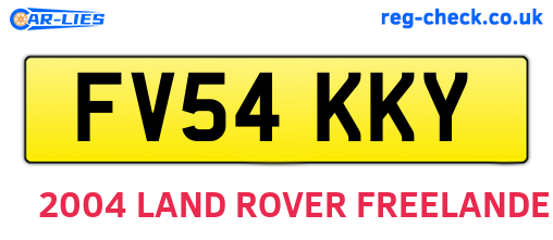 FV54KKY are the vehicle registration plates.