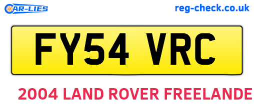 FY54VRC are the vehicle registration plates.