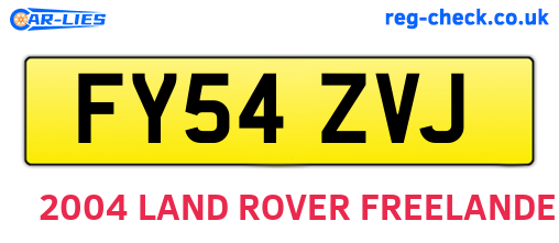 FY54ZVJ are the vehicle registration plates.