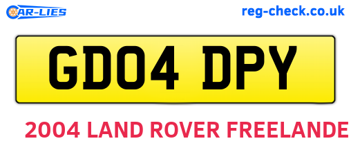GD04DPY are the vehicle registration plates.