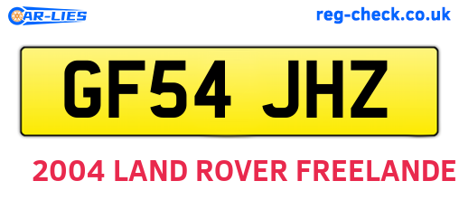 GF54JHZ are the vehicle registration plates.