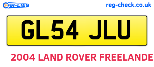 GL54JLU are the vehicle registration plates.