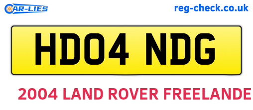 HD04NDG are the vehicle registration plates.