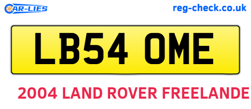 LB54OME are the vehicle registration plates.