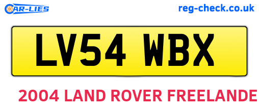 LV54WBX are the vehicle registration plates.