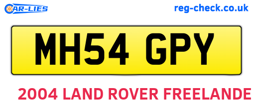 MH54GPY are the vehicle registration plates.