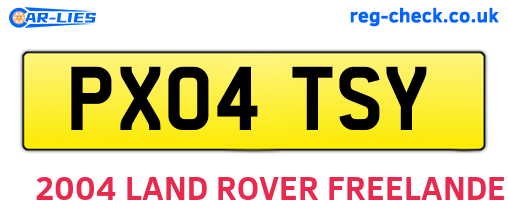 PX04TSY are the vehicle registration plates.