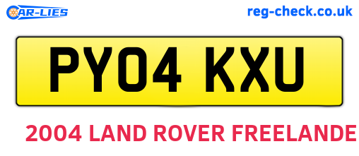 PY04KXU are the vehicle registration plates.