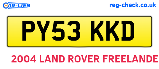 PY53KKD are the vehicle registration plates.