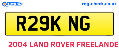 R29KNG are the vehicle registration plates.