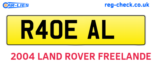 R40EAL are the vehicle registration plates.