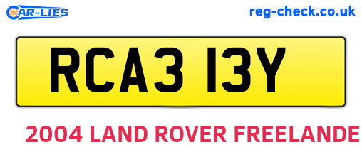 RCA313Y are the vehicle registration plates.