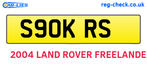 S90KRS are the vehicle registration plates.