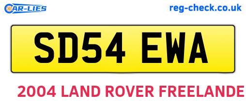 SD54EWA are the vehicle registration plates.