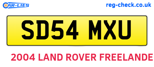 SD54MXU are the vehicle registration plates.