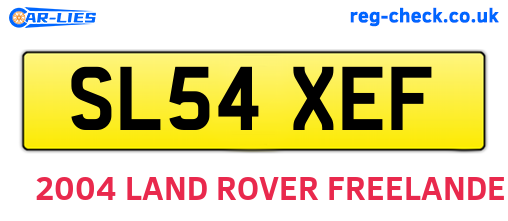 SL54XEF are the vehicle registration plates.
