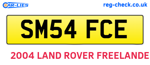 SM54FCE are the vehicle registration plates.