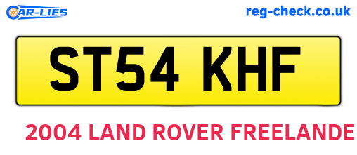 ST54KHF are the vehicle registration plates.